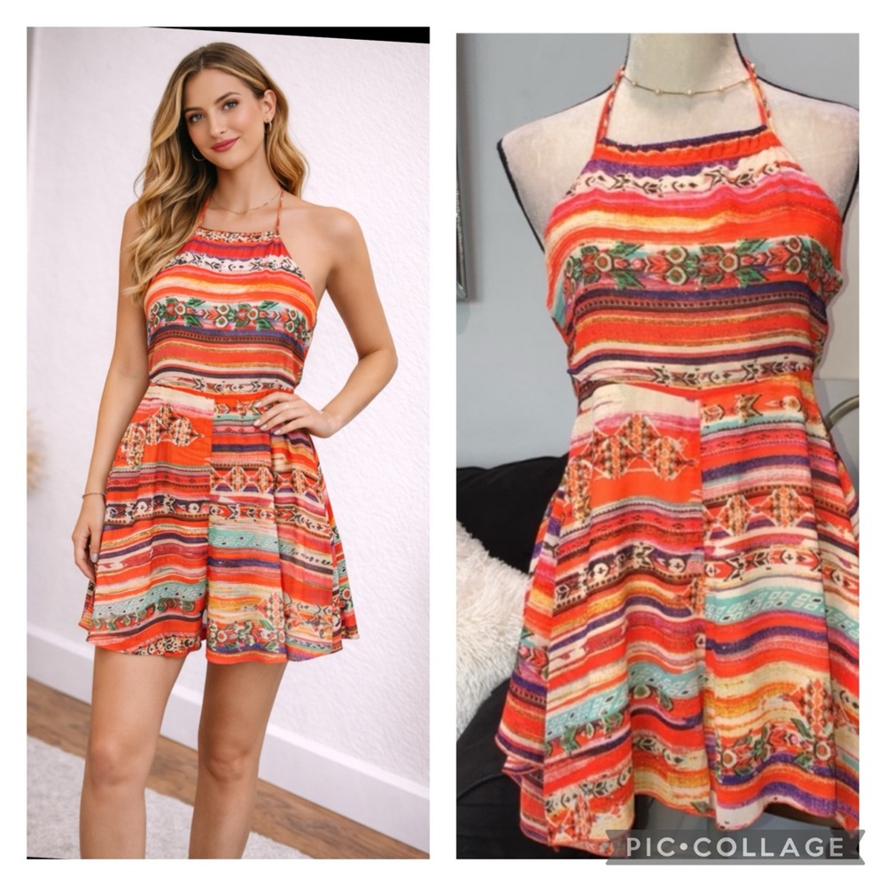 Bareback shorts romper